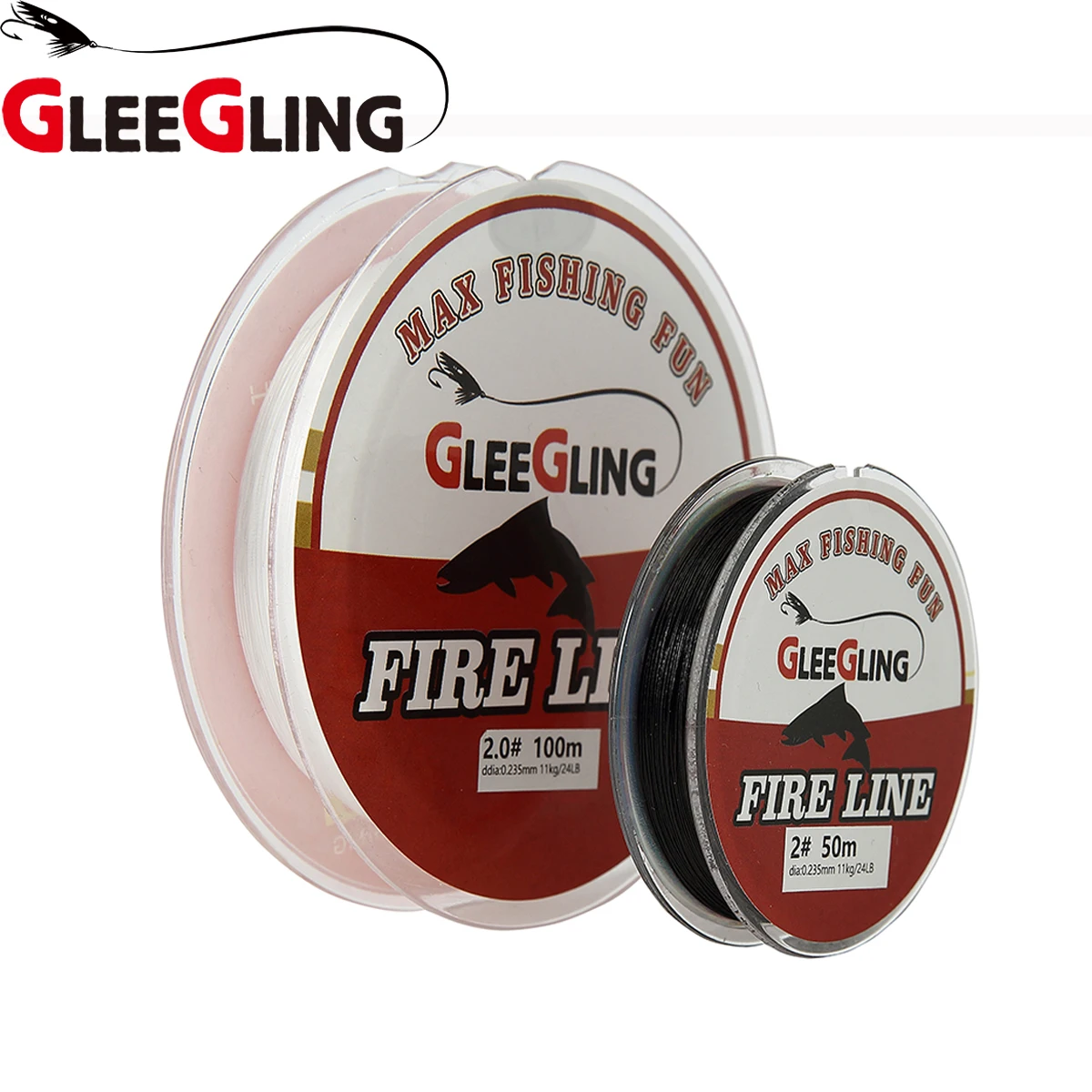 

GLEEGLING Fishing Wire 50M Fishing Fire Line Black White for Fly Fishing Line Tresse Carpe 13.2-171.6LB Fishing Accessories