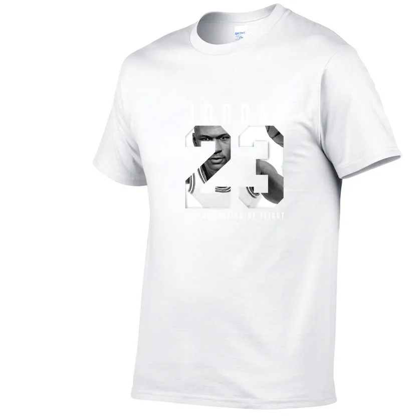 Мужские летние комплекты из двух предметов, футболки+ брюки, мужские хлопковые топы, модные футболки Jordan 23, футболка высокого качества, спортивные костюмы, 2 комплекта - Цвет: White Tops 76