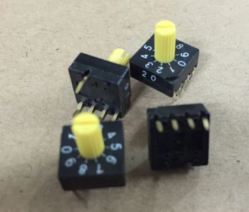 

Rotary DIP switch 0-9 4: 1 with the handle pin positive code free shippping
