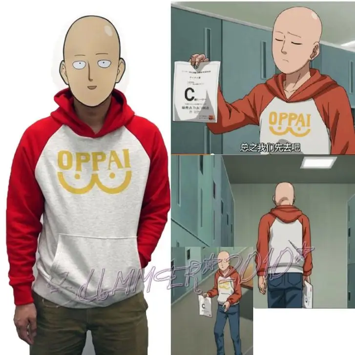 Аниме One Punch man Saitama Толстовка Oppai толстовка с капюшоном Толстовка Косплей Костюм Новинка