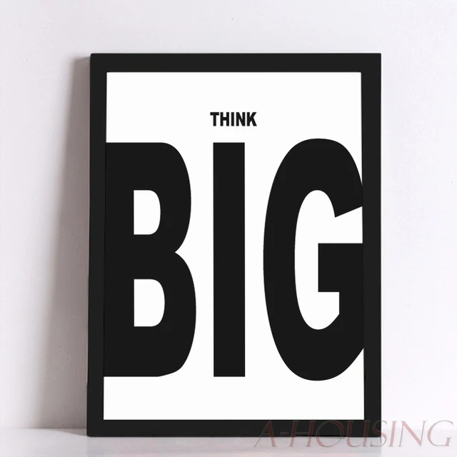 Zitat Think Big Zitieren Leinwand Kunstdruck Poster, Wandbilder für ... Zitat Think Big Zitieren Leinwand Kunstdruck Poster, Wandbilder für ...