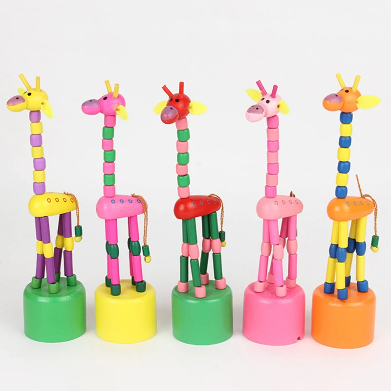 Деревянные жираф детские игрушки мультфильм качалка деревянные игрушки Развитие танцы деревянные весенние игрушки детские деревянные обучающие игрушки