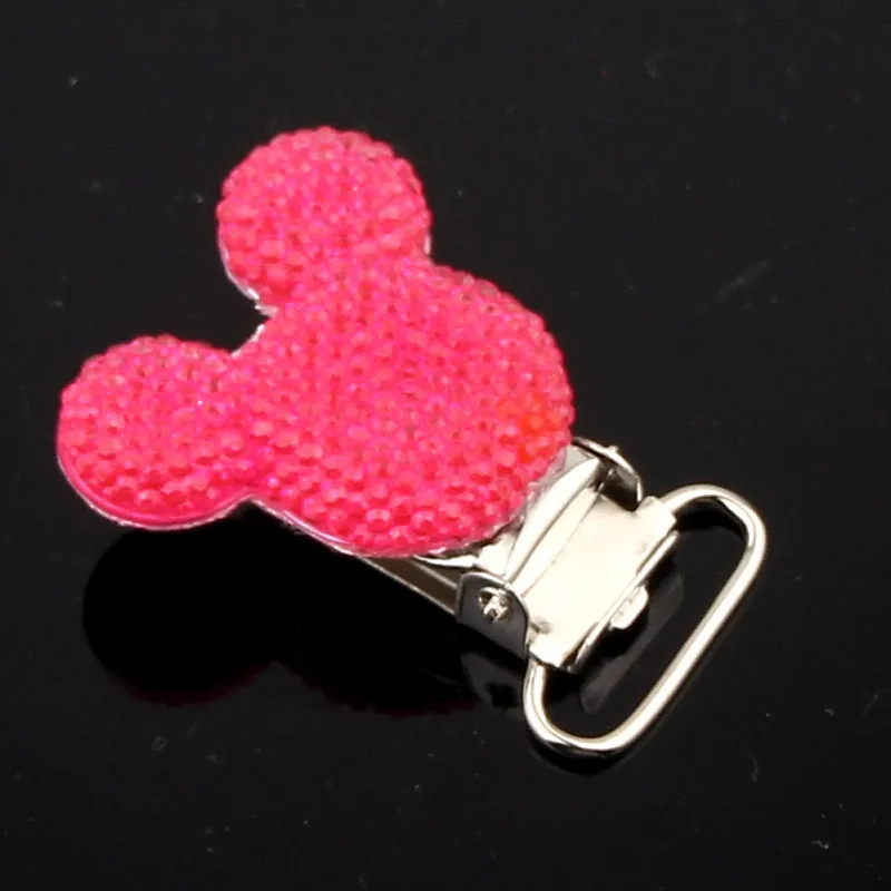 Rose DIY 5 шт./партия, клипсы для соски для мыши из смолы, подходят для детей, металлические держатели, застежки, детские изделия, аксессуары ручной работы - Цвет: Rose