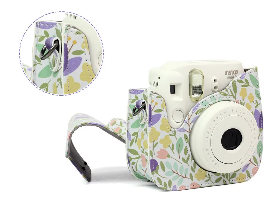 Для Fujifilm Instax Mini 8 8+ 9 Аксессуары для камеры цветы, полиуретан, кожа мгновенная камера сумка на плечо защитный чехол