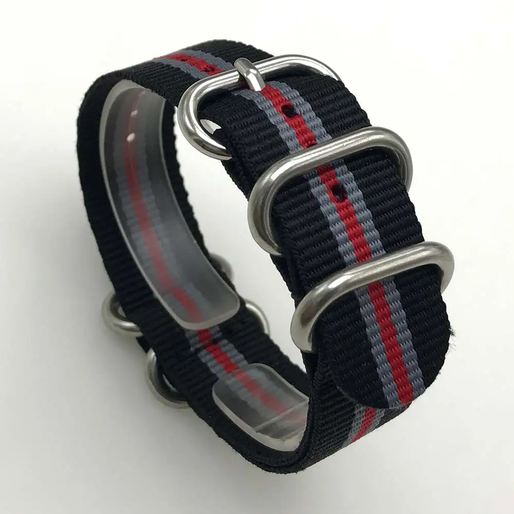 

Color NATO Zulu brand new 007 sports 20mm high quality nylon watch strap waterproof striped brushed stainless steel buckle X5