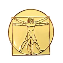 Vitruvian hombre bolsillo museo arte esmalte pin renacentista insignia Leonardo Da VincVitruvian hombre por Leonardo da Vinci Pewter Pin insignia