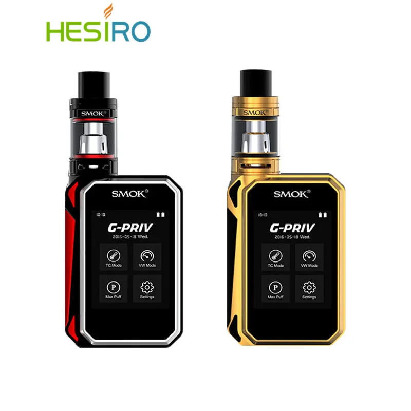 

Original Smok G-Priv 220W E-Cigarette Touch Screen Box Mod Vape 5ML TFV8 Big Baby Tank Atomizer Vaprozier 18650 battery Mod Box