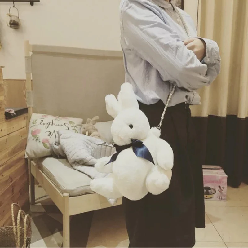 super cute rabbit plush bag pink bunny toy girls bag gift for girlfirend