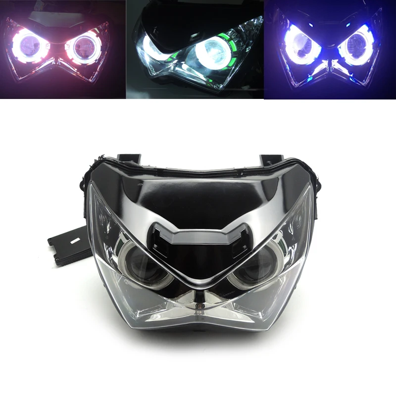 

KEMiMOTO For kawasaki Z250 Z800 Motorcycle Headlight Angel eye HID Projector Custom Head light Assembly lamp Z 800 2013-2016