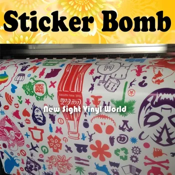 

Sticker Bomb Vinyl Roll Sticker Bombing Car Wrap Roll Bubble Free Auto Graphics Size:1.50*30m/Roll