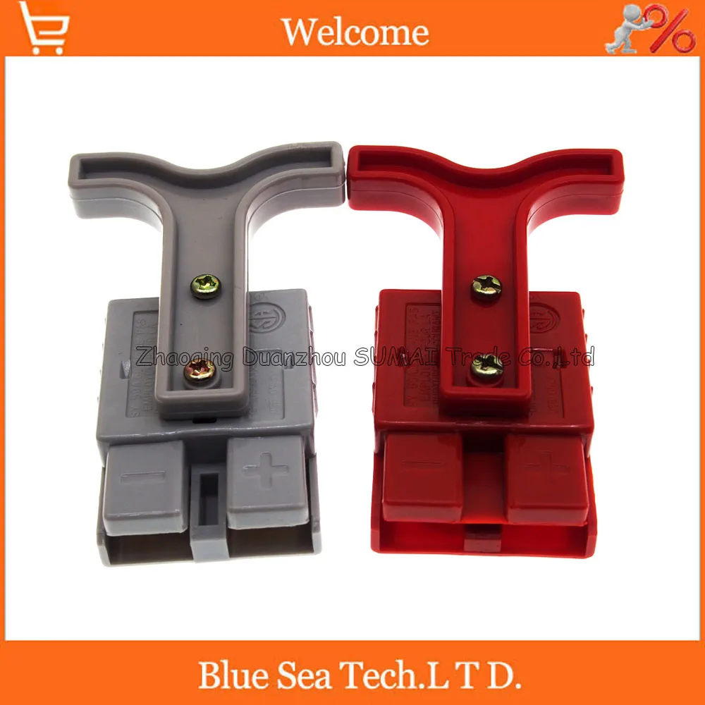 

Grey and Red choose New 2Pin 50A 600V SMH Power Connector Battery Plug+hand shank handle kits for forklift electrocar ect.