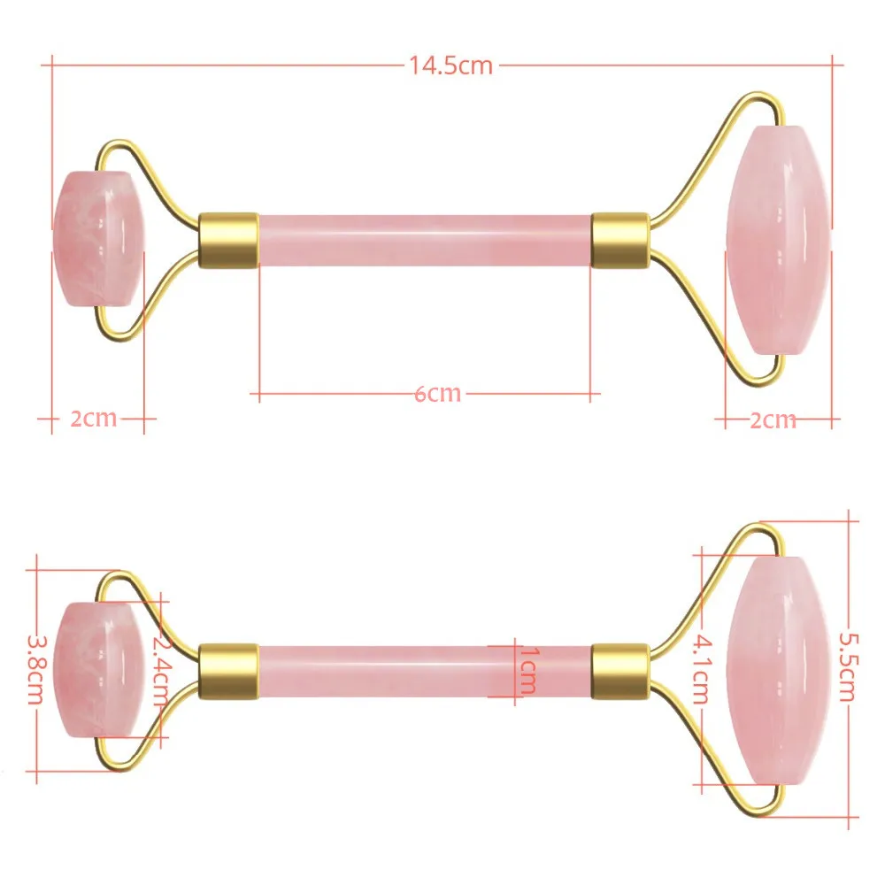 1 шт. розовый кварц игла натуральный нефрит массажный ролик для лица Массажер для похудения лица лифтинг инструмент камень массаж кожи красота уход