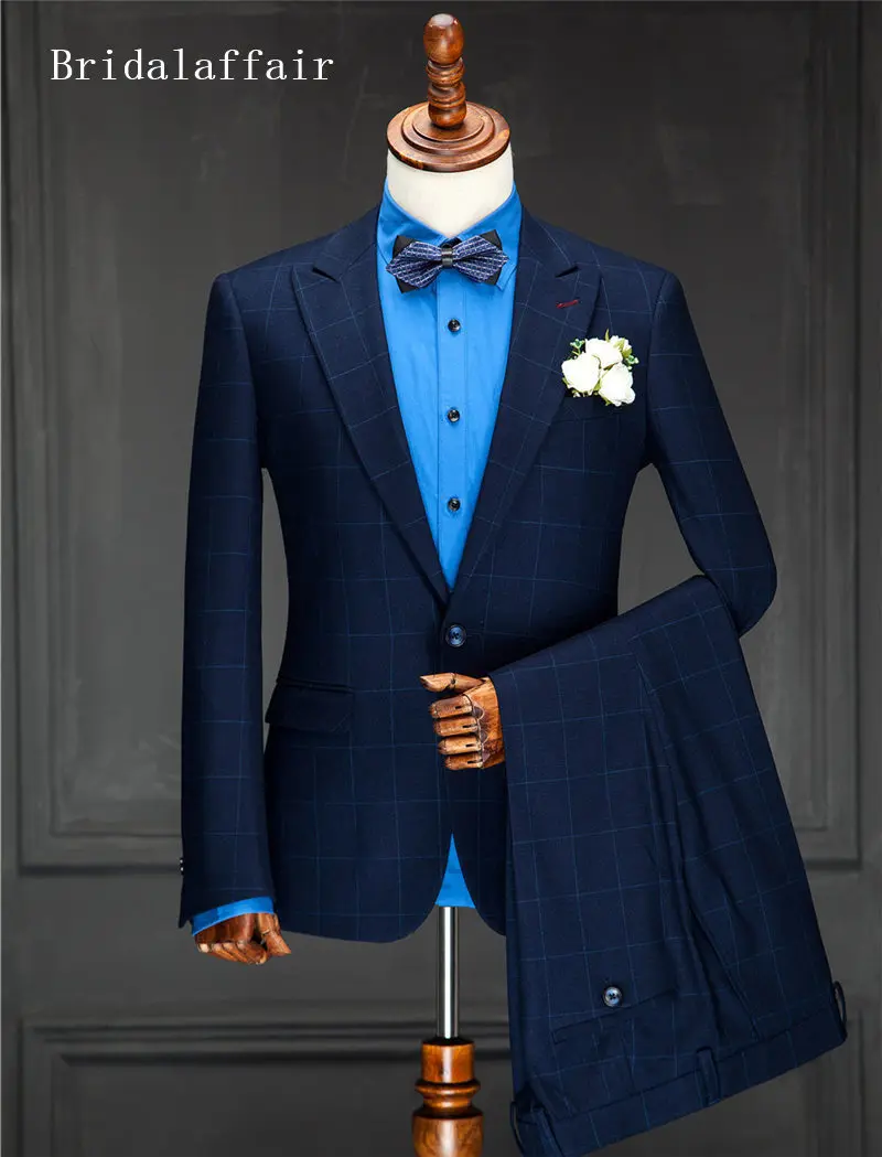 Bridalaffair 2018 High Quality Mens Suits Wedding Groom Suit 2 Pieces Set (Jacket+Pants) Slim