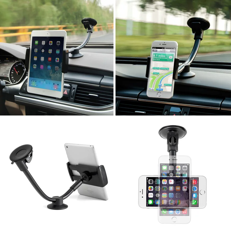 Universal 360 2in1 Car Windshield Mount Holder Stand For Mobile Tablet