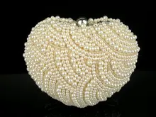 8596 HERZ Champagner PERLE Perlen handgefertigte Hochzeit geldbörse Party clutch bag handtasche IN KOSTENLOSER VERSAND