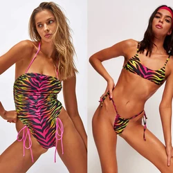 One Piece Drawstring Bikini Set Thong Sexy Padded Swimwear Two Piece Multicolor Bikinis Summer Beach Swimsuit Mujer Bathing Suit One Piece Drawstring Bikini Set Thong Sexy Padded Swimwear Two Piece Multicolor Bikinis Summer Beach Swimsuit Mujer Bathing Suit
