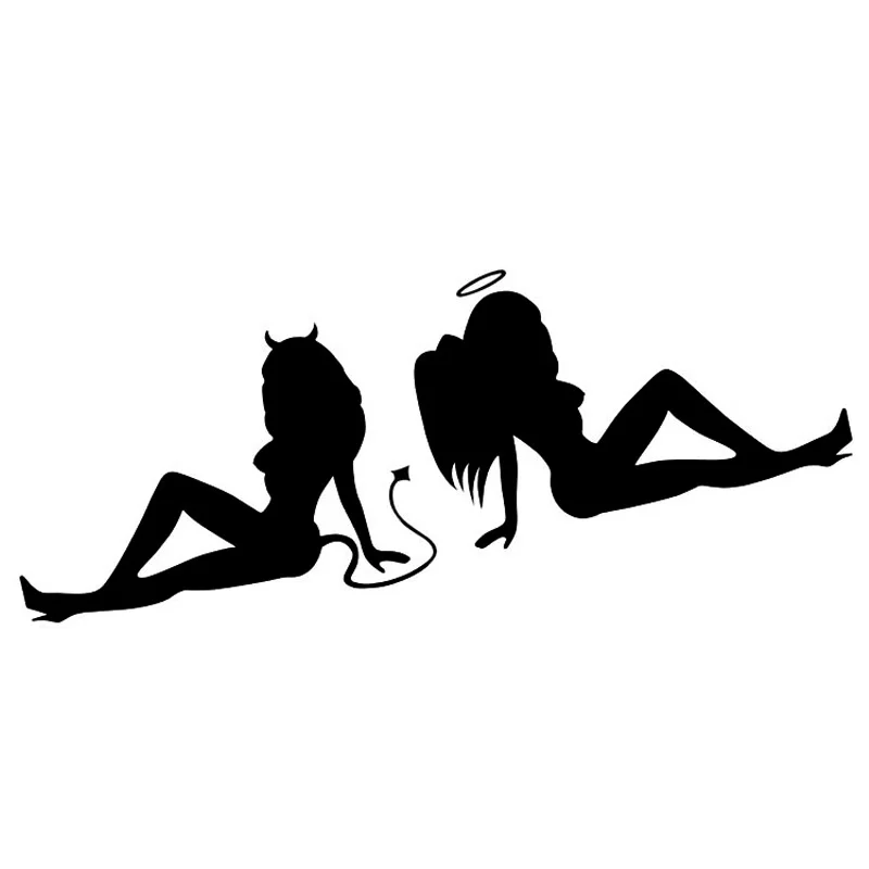 

20*7cm Sexy Girl Personalized Car Stickers Decal Bumper Sticker Cover Scratches Beauty Temptation Angels and Demons Auto Styling