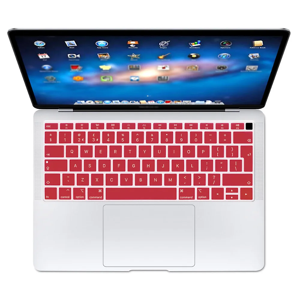 Redlai силиконовый чехол для клавиатуры Macbook Air 13 A1932 retina Dispaly& Touch ID ЕС введите Английский алфавит