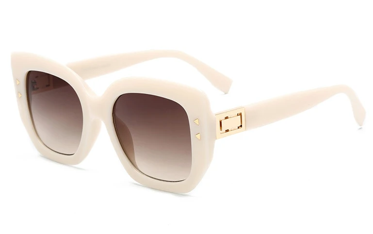 Роскошные квадратные солнцезащитные очки для мужчин и женщин, модные Оттенки UV400, винтажные очки 47628 - Цвет линз: C8 white gray