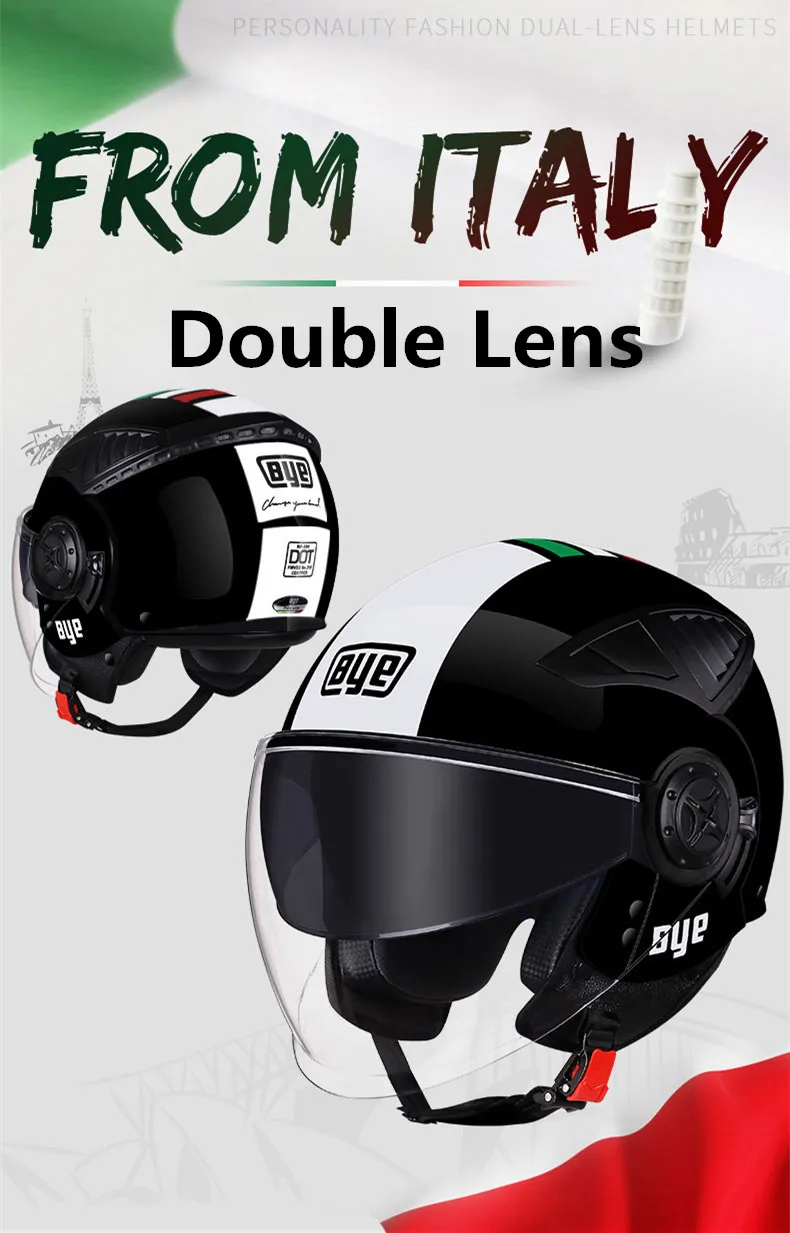 motorcycle goggles over glasses Bluetooth-compatible Motorcycle Helmet Open Face Racing Capacete Para Motocicleta Motorbike Helmets With Dual Lens Visors CE women's motorcycle riding glasses