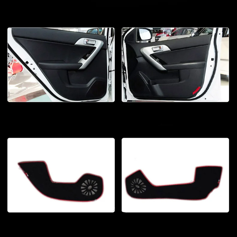 4pcs Fabric Door Protection Mats Anti kick Decorative Pads For Kia