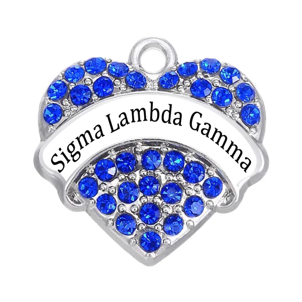 Модные металлические подвески в форме сердца Sigma Lambda Gamma Sorority греческие буквы