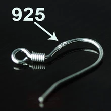 300 шт сережек, 925 серебро, полированная проволока, покрытие для ушей, 925 пробы, серебро, французский стиль, без бусин, проволока для ушей, крючки, серьги EF029