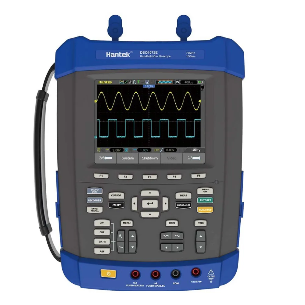 

Hantek DSO1072E/DSO1102E/DSO1152E/DSO1202E Handheld Oscilloscope 2M Memory Depth,6000 Counts DMM+DSO 1GS/s 70-200MHz 2channels