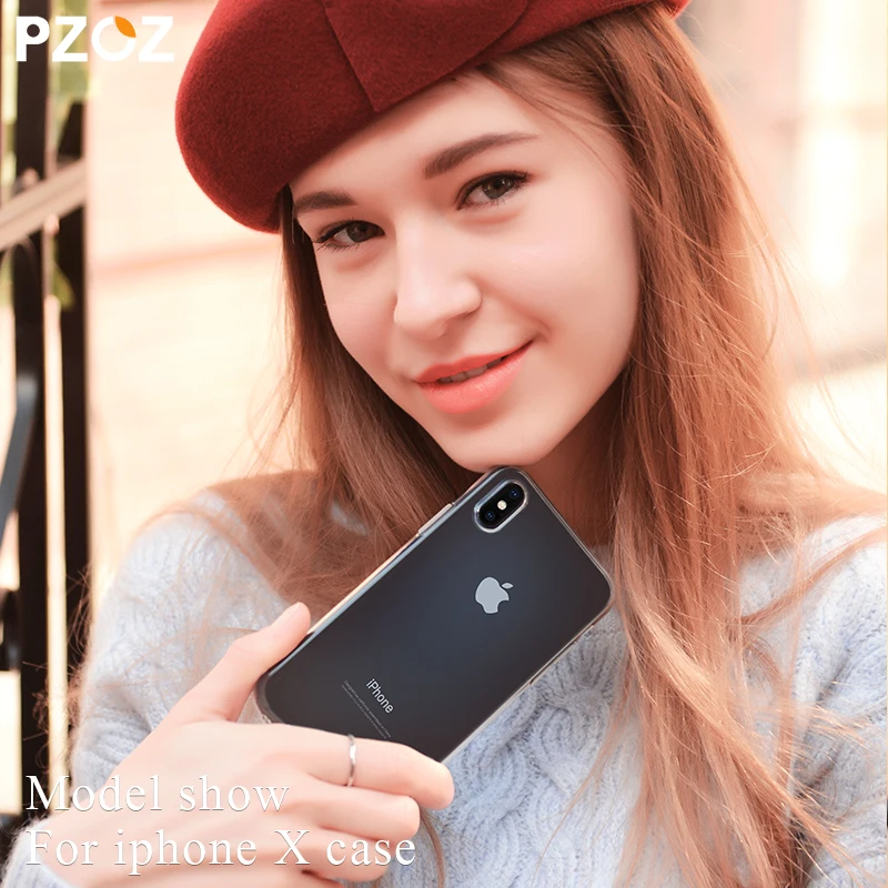 Чехол для телефона PZOZ iPhone X Роскошный прозрачный силиконовый чехол из ТПУ мягкий