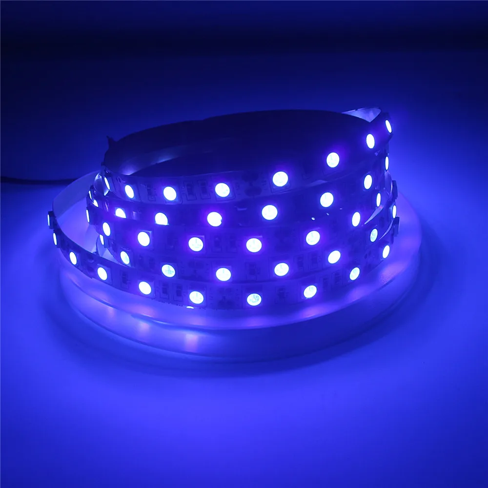 SMD 5050 УФ светодиодный полосы света 60 светодиодный s/m 395-405nm ультрафиолетовым излучением светодиодный Диодная лента фиолетовый гибкие светодиодные ленты лампы белый/черный PCB DC12V