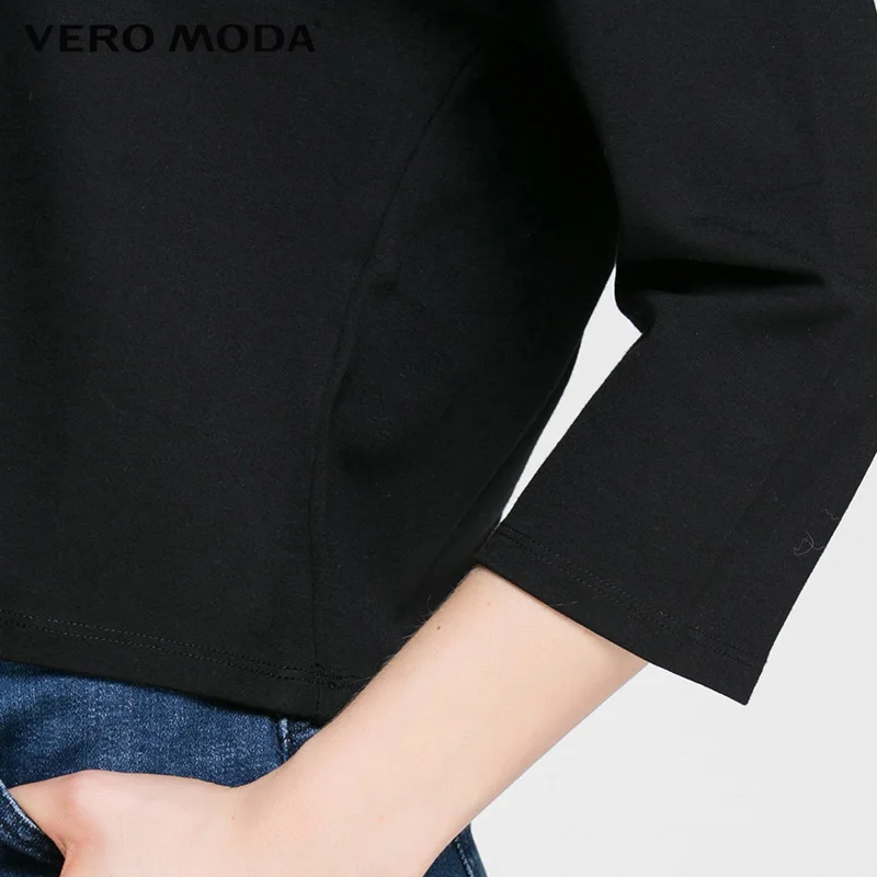 Vero Moda Бренд 2018 Новинка Женский Пуловер Свободный Фасон Короткий Женская Футболка