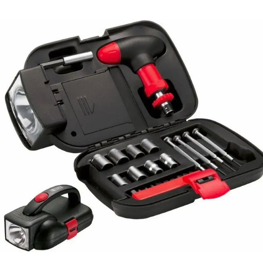 24 In 1 Combination Tool Kit Portable Handheld Tool Box Light High