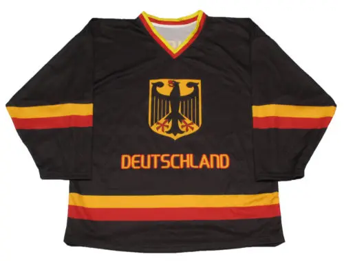 

#29 Leon Draisaitl Team Germany Deutschland retro throwback Hockey Jersey Embroidery Stitched Customize any number and name