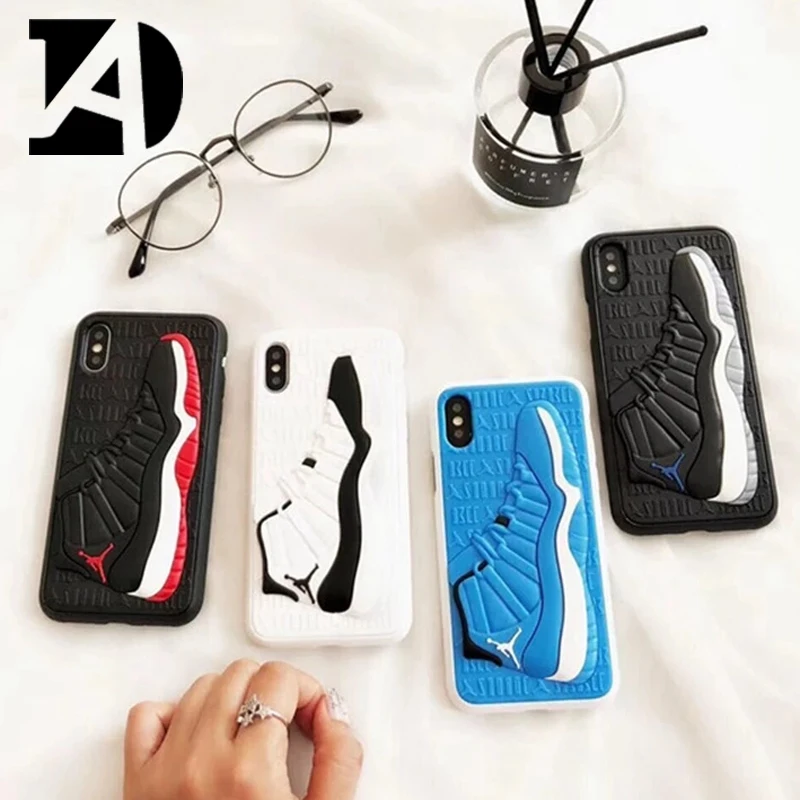 New 3D Jordan air AJ Basketball shoes pattern Soft TPU cover case for iphone 6 6S 7 8 Plus X XS XR MAX phone funda |
