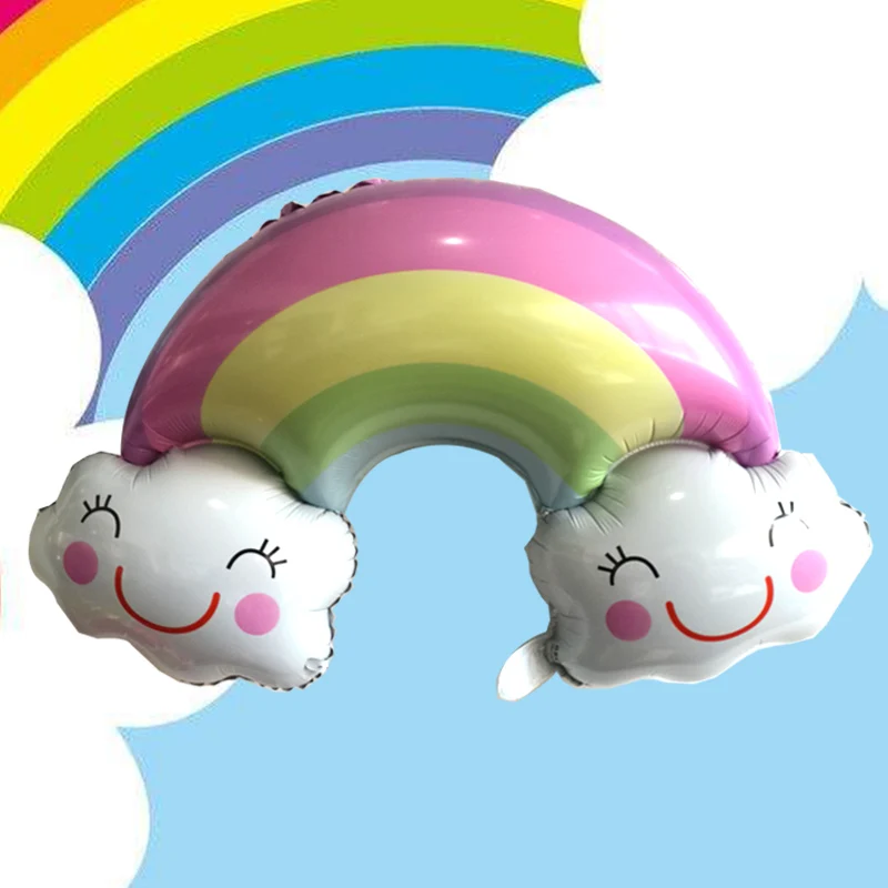 

New Rainbow Balloons Smile Cloud Birthday Party Mother's Day Wedding Accessories Decoration Anniversary Helium Balloons