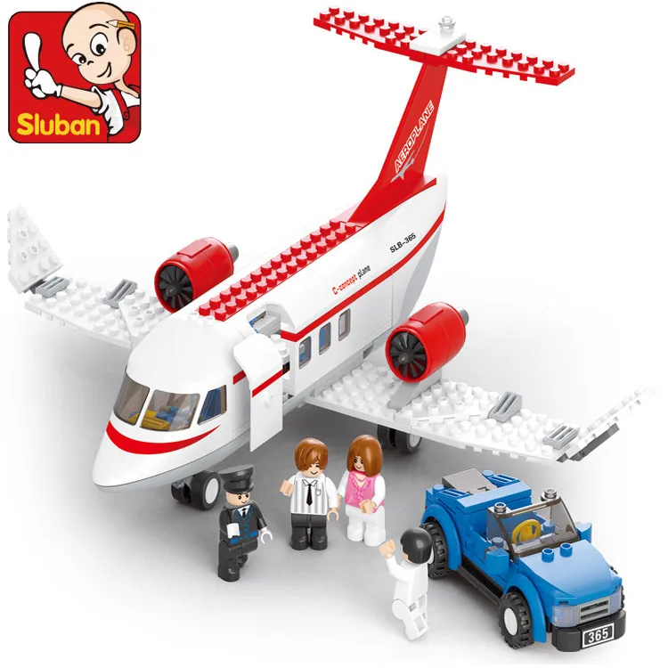 

Sluban City Series Plane Aviation Aircrew Ground Service Model Building Block Set Toys For Children Lepin Compatible With Lego