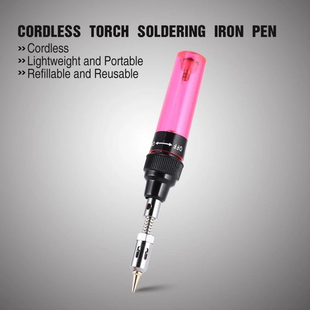 Gas Blow Torch Soldering Iron Gun Refillable Butane Welding Pen Tool Cordless