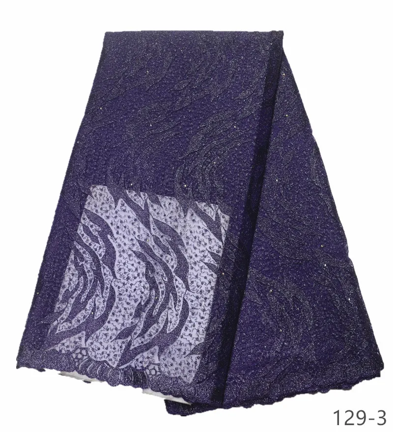 

Beautiful Purple High Quality Nigerian Lace Fabrics For Wedding 2019 Latest African French Lace Fabric with Stones 129