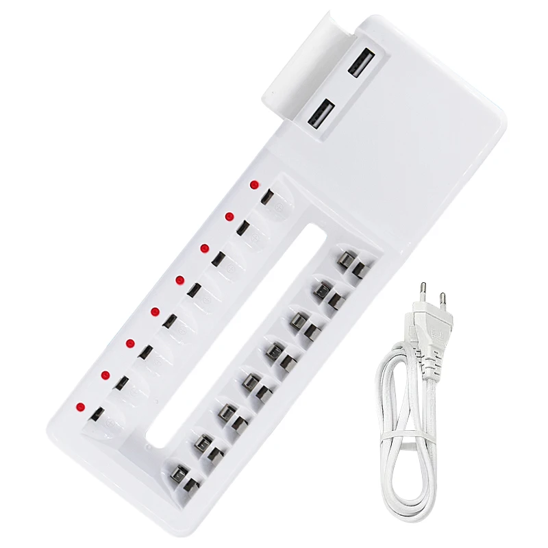 Новое 8 лотов быстрое зарядное устройство 2 Usb разъем для батареи зарядное устройство для Ni-Cd Ni-MH Aa Aaa перезаряжаемые батареи(штепсельная вилка ЕС