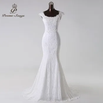 GRAN PROMO ❤️ Poemssongs-vestido de novia de sirena, hermosas flores de encaje, vestidos de novia, bata de novia, envío gratis, 2020 - discount item 33% OFF Bodas y eventos