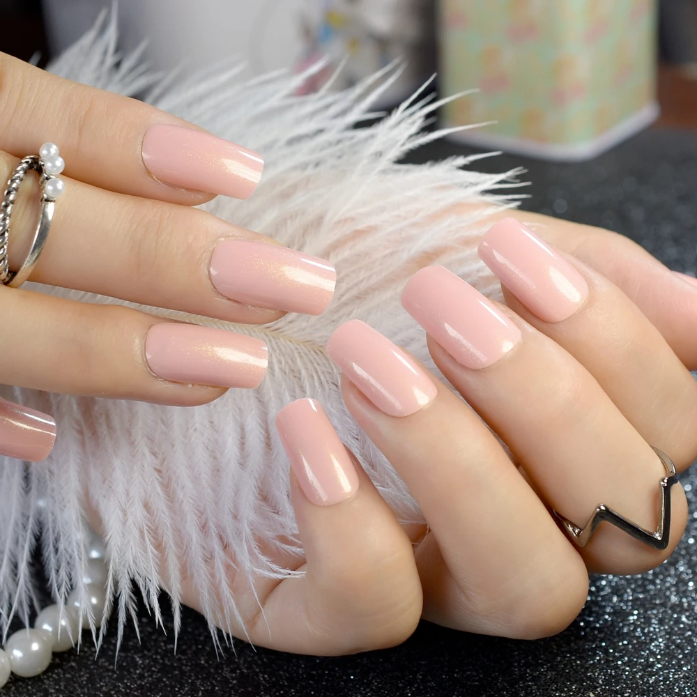 Sparkly Glitter Nail Art Tips Light Pink Long Full Cover Acrylic Sparkly Glitter Nail Art Tips Light Pink Long Full Cover Acrylic