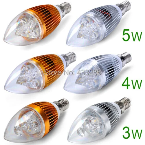 

E14 Base 3*1W 4*1W 5*1W LED Candle Light Bulb Candelabra Lamp Warm & Natural & Cool White