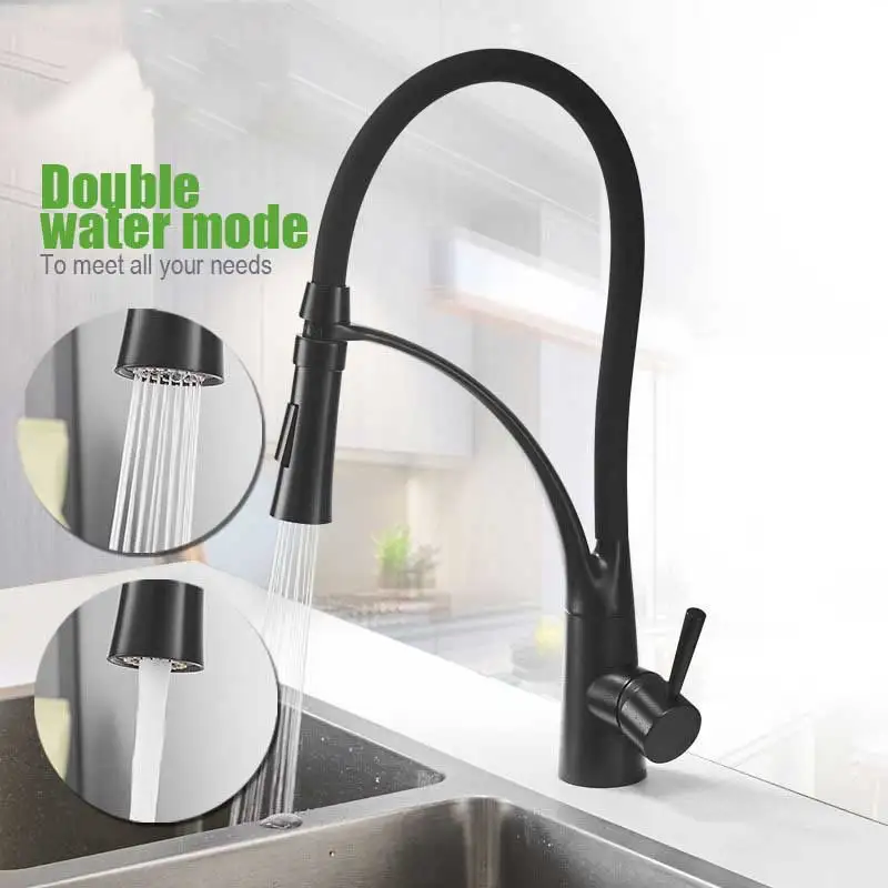 kitchen faucet black matte Kitchen Faucet Deck Mount Pull Out Dual Spray Nozzle Hot & Cold Water Kitchen Sink Faucet Mixer Taps kitchen faucet black matte Kitchen Faucet Deck Mount Pull Out Dual Spray Nozzle Hot & Cold Water Kitchen Sink Faucet Mixer Taps
