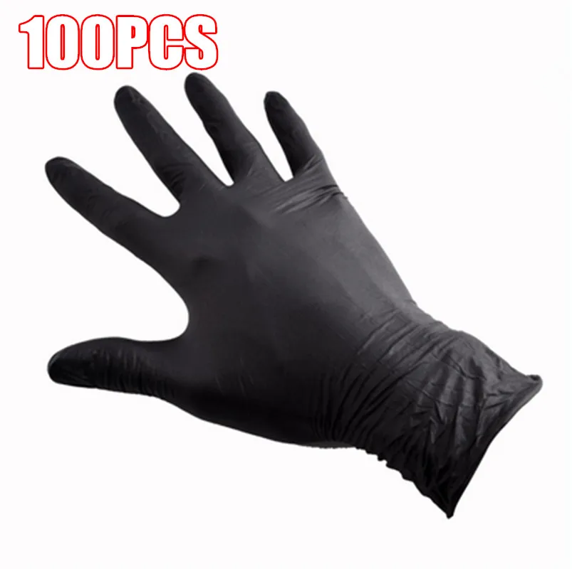 100PCS Soft Nitrile Tattoo Gloves Black Medium Disposable Latex Tattoo Gloves For Tattoo Machine