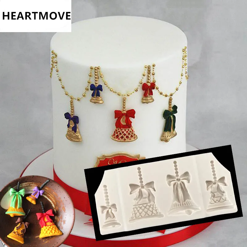 HEARTMOVE 1 шт. Кристины колокол силиконовая форма в виде бантиков Gumpaste шоколадная глина фимо конфеты формы для помадки торта декоративные приборы DIY 9302