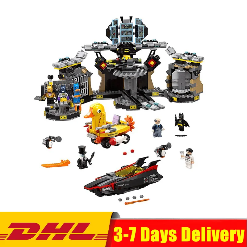 

DHLLEPIN 07052 Batman Movie Batcave Break-in Man-Bat Bricks Sets Building Block Toys Compatible Legoings 70909 Boy Girl Toys