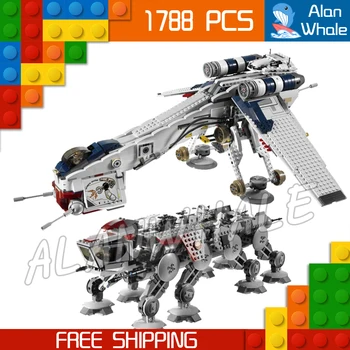

1788pcs Space Wars Republic Dropship with AT-OT Walker 05053 DIY Model Building Blocks Teenagers Toys Brick Compatible with