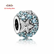 Adapta estilo pandora pulseras Oceánica Starfish Granos de la Plata 2016 Del Estilo Del Verano 100% 925 Plata Esterlina Encantos de La Joyería DIY
