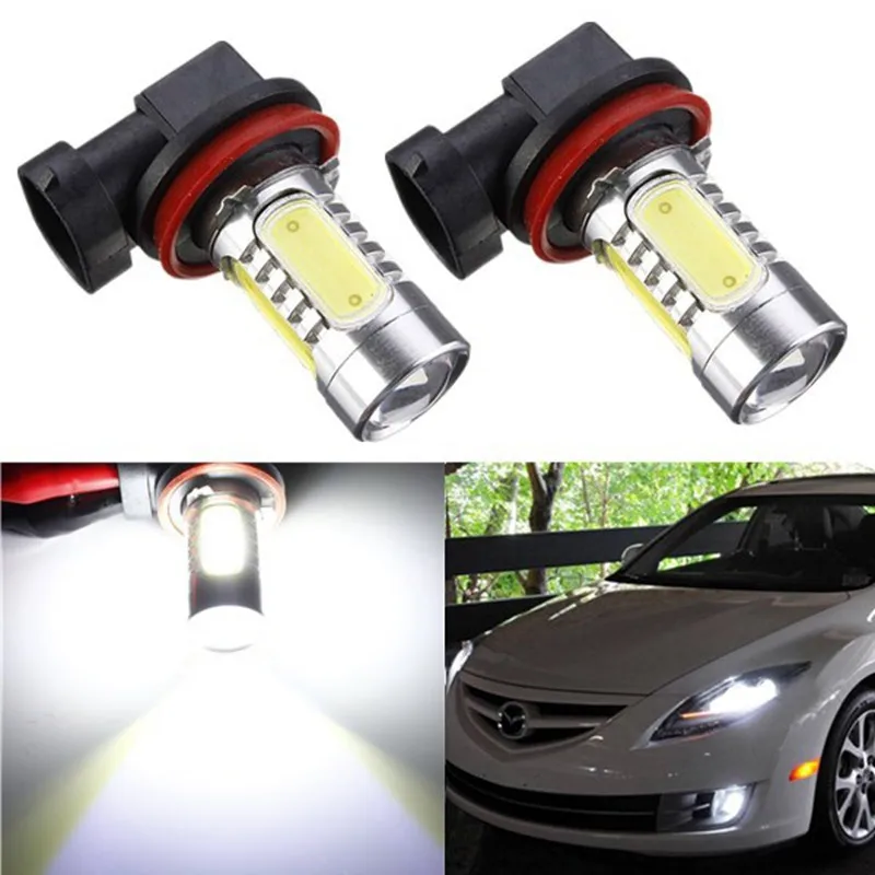 

H11 High Power Car COB LED Bulb Light Source with Projector For DRL Driving Fog Headlight Lamp, Xenon Pure White DC12V 7.5W