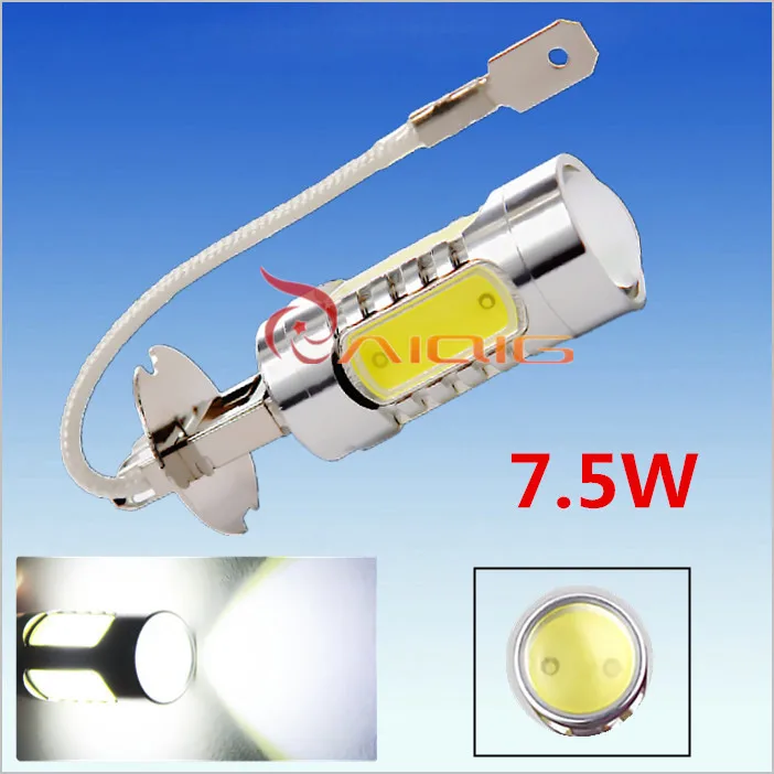 

H3 led High Power 7.5W 5 led White Head Fog Lamps Light Bulb Lamp Auto car led bulbs Car Light Source parking 12V 6000K